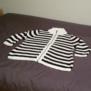 Lane Bryant B & W zip cardigan sz 18/20